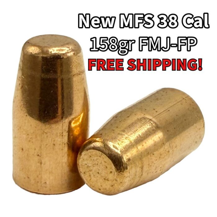 Mfs Cal 158gr Fmj-fp - MFS 38 Cal (.357″) 158gr FMJ-FP Bullets