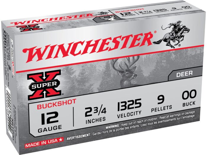 Winchester Super-x Gauge 2-3/4 - Winchester Super-X 12 Gauge 2-3/4″ 00-Buck – Box of 5