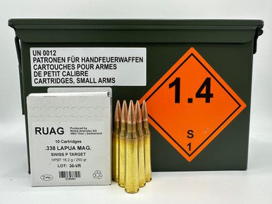 Lapua Mag Swiss Target - 338 Lapua Mag – Swiss P – Target 250gr HPBT