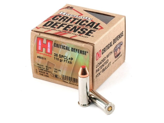 Hornady Critical Defense Ammunition 38 Special +P 110 Grain FTX Box of 25
