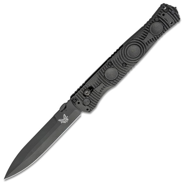 Benchmade 391BK Greg Thompson SOCP AXIS Folding Knife 4.47″ Black Cerakote Plain Spear Point Blade – Black w/ Glass Breaker