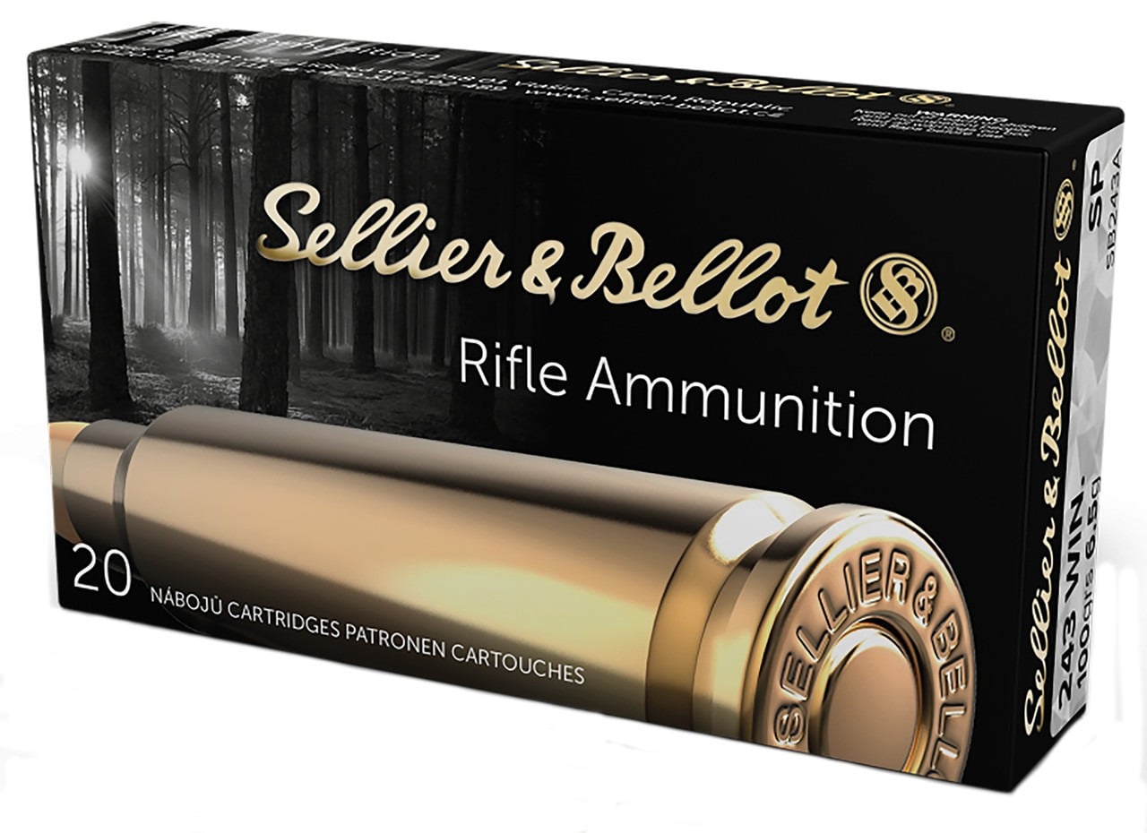 Sellier and Bellot S&B .243 Win. 100 grain SP Soft Point 20 rd box FREE SHIPPING (500 rd case)