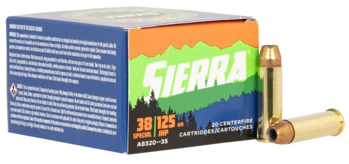 Sierra Sports Master .38spl - Sierra Sports Master .38SPL 125Gr. JHP – 20 Round Box