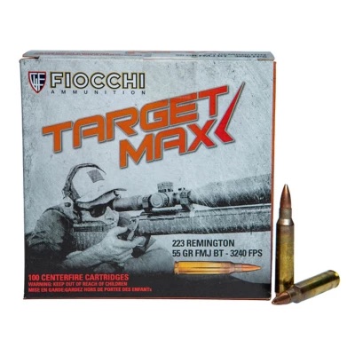 Fiocchi Target Max Fmjbt - Fiocchi Target Max FMJBT .223 Remington Rifle Ammunition 100 Round Box – (NO TAX OUTSIDE OH) FREE