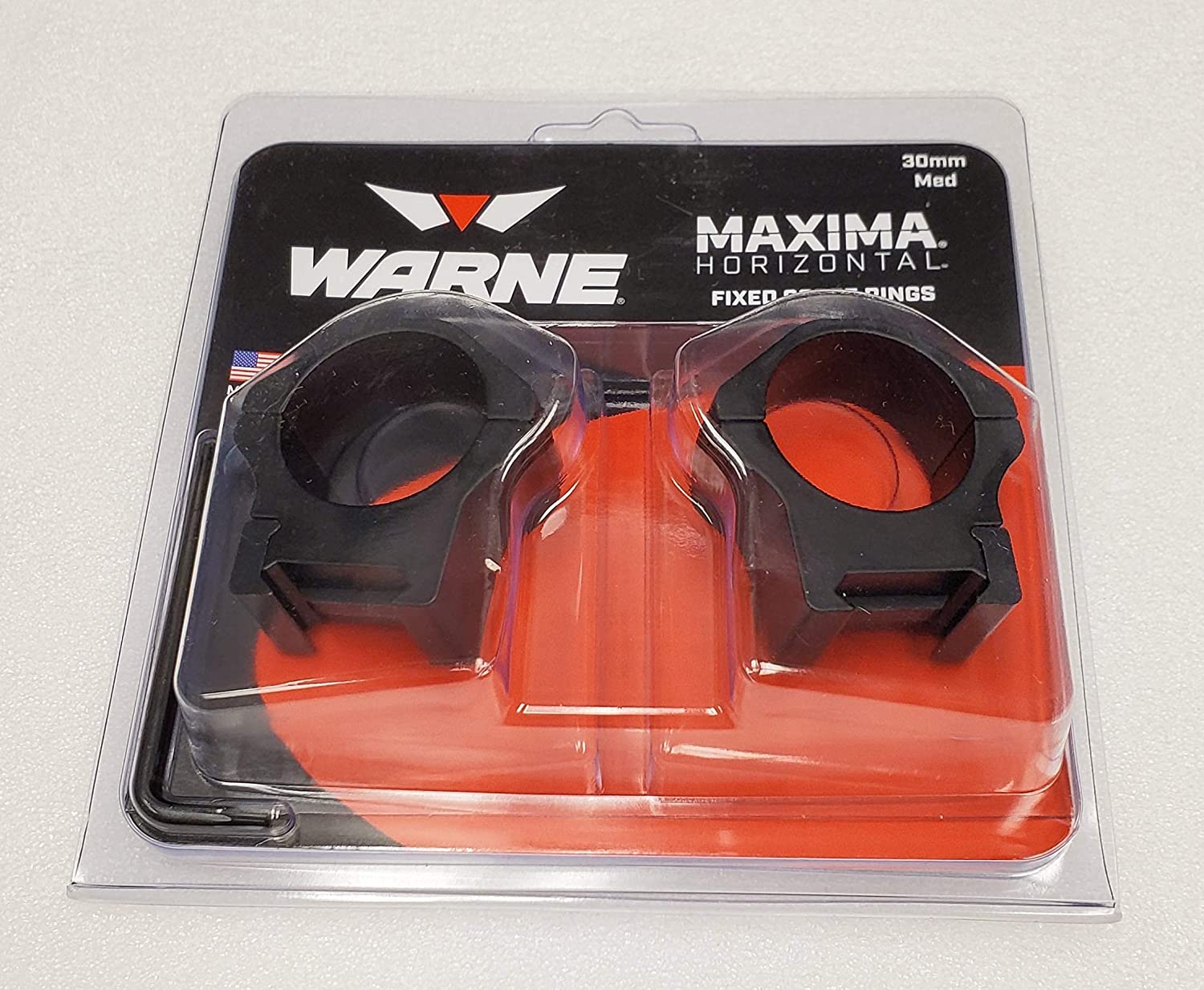 Warne Maxima Horizontal Mm - Warne Maxima Horizontal 30 MM Fixed Scope Rings 514M