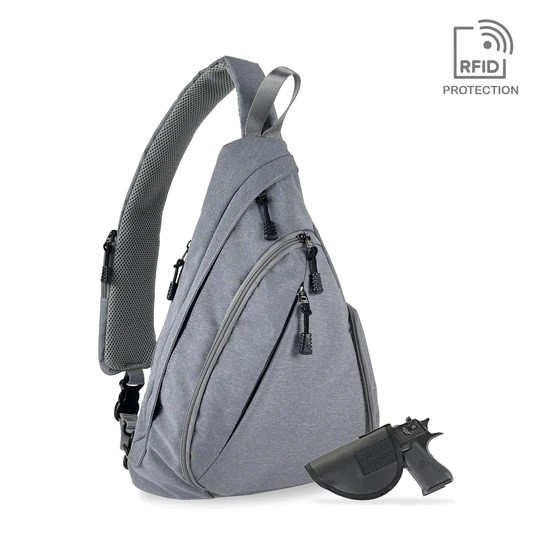 Jessie James Peyton Sling Shoulder Concealed Carry Backpack Gray - AMC5819 GY
