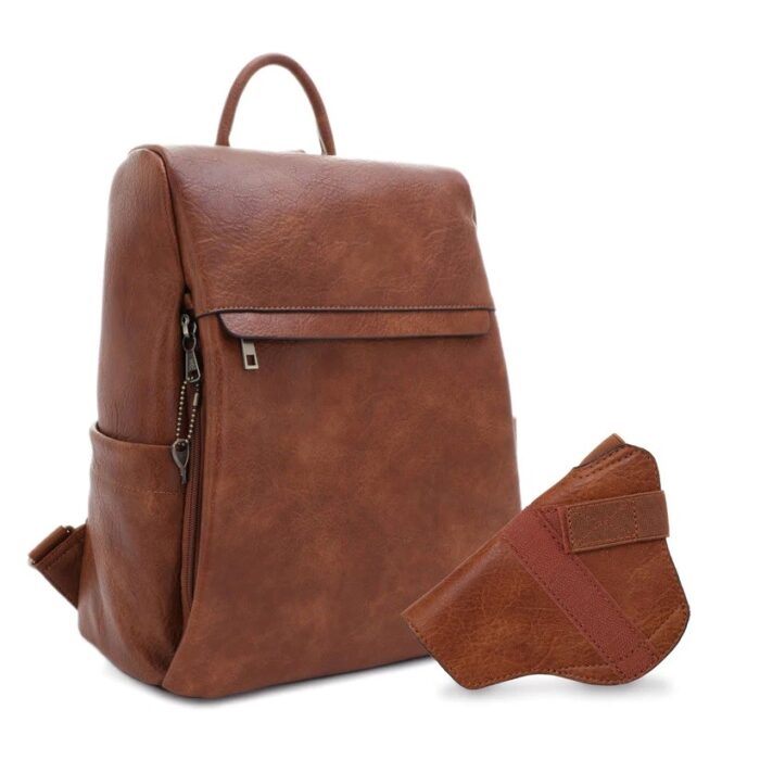 Jessie James Sierra Concealed Carry Lock and Key Backpack Purse Brown - SMC25013LKBR