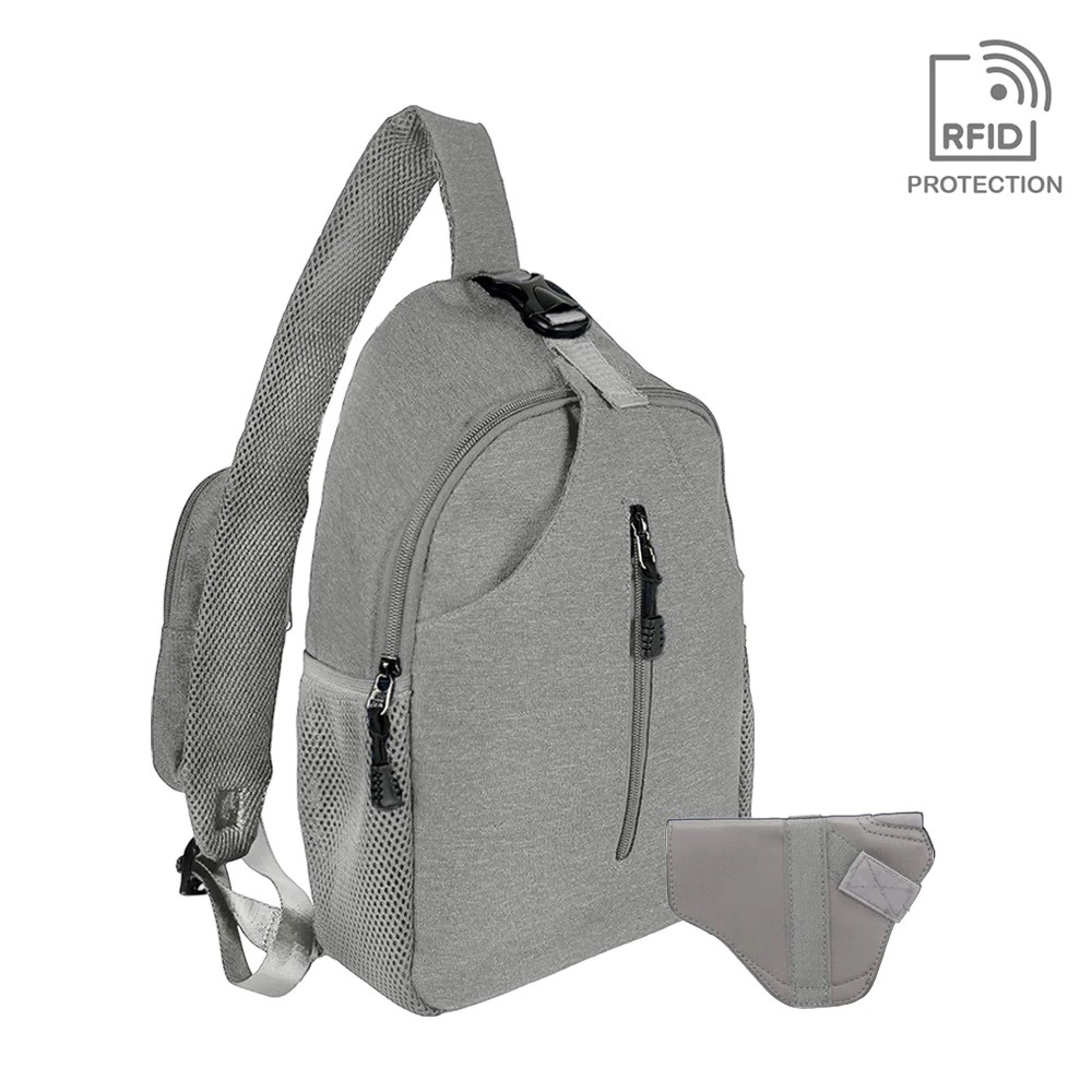 Jessie James Kyle Minimalist Sling Shoulder Concealed Backpack Grey - SMC52092 GY