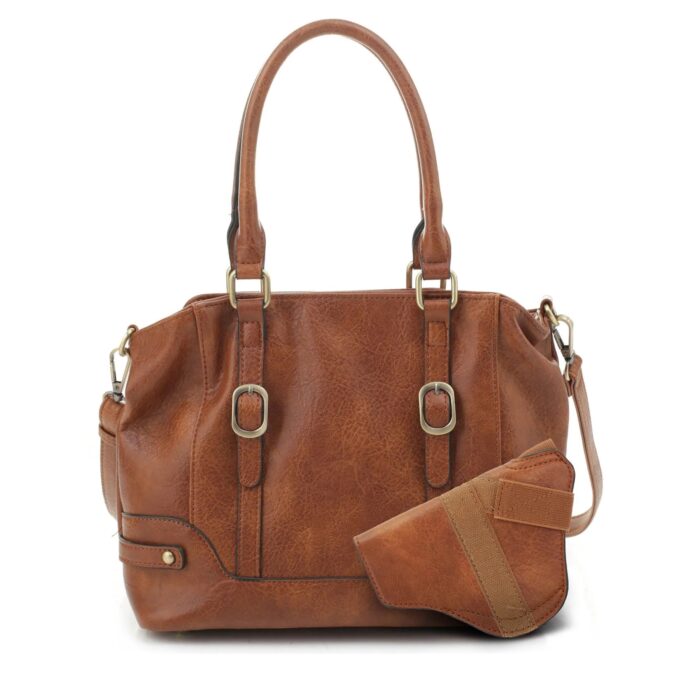 Jessie James Elena Concealed - Jessie James Elena Concealed Carry Lock and Key Satchel Brown – DMC31185LK BR