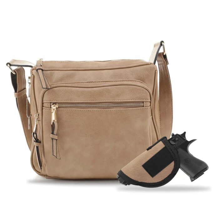 Jessie James Brooklyn Concealed - Jessie James Brooklyn Concealed Carry Lock and Key Crossbody Taupe – AMC5806L TP