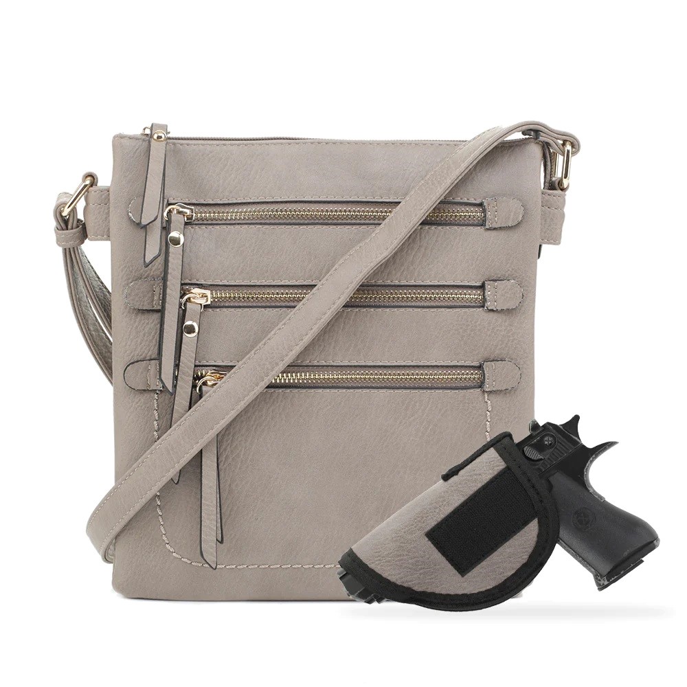 Jessie James Piper Concealed - Jessie James Piper Concealed Carry Lock and Key Crossbody Grey – AMCHY2039L GY