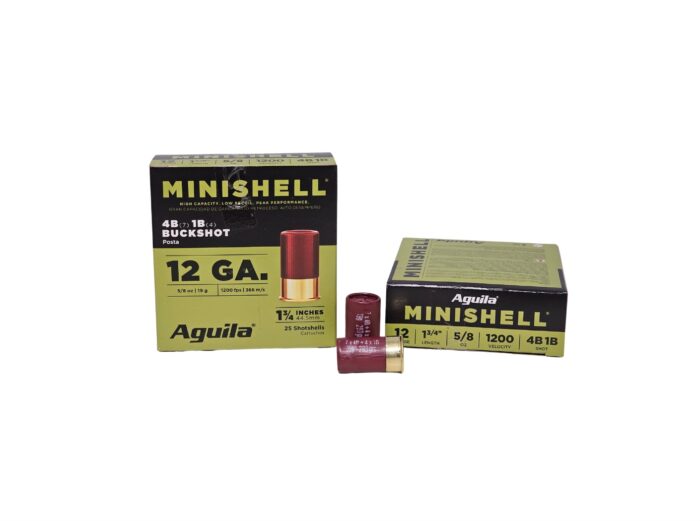 Aguila Minishell 12 Gauge - Aguila MINISHELL 12 Gauge 1 3/4″ 5/8oz #4 Buck 1200FPS – 25 Rounds (Box)