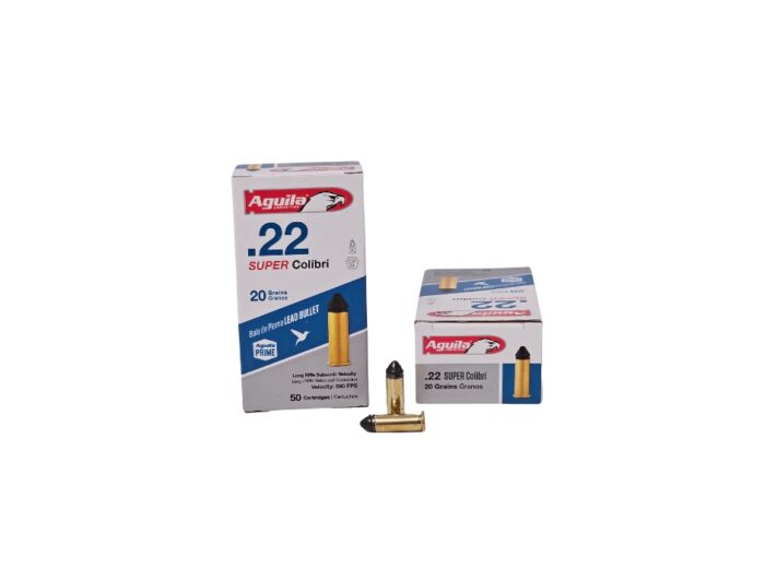 Aguila Super Colibri .22LR 20 Grain Lead Solid Point ULTRA SUBSONIC – 50 Rounds (Box)