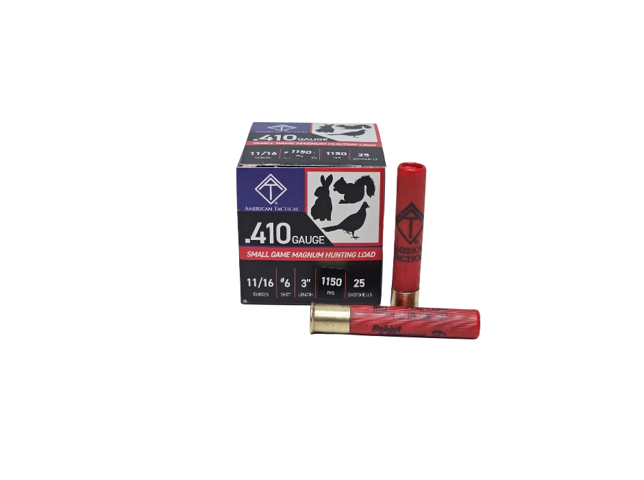 American Tactical .410 Bore 3 Inch 11/16 Ounce #6 Shot 1150 FPS – 25 Rounds (Box)