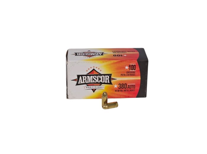 Armscor ACP Grain Full - Armscor .380 ACP 95 Grain Full Metal Jacket – 100 Rounds (Value Pack Box) 50315