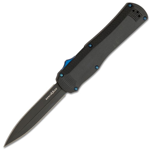 Benchmade 3400bk Autocrat Auto - Benchmade 3400BK Autocrat AUTO OTF Knife 3.71″ Black S30V Double Edge Dagger Blade, Black G1