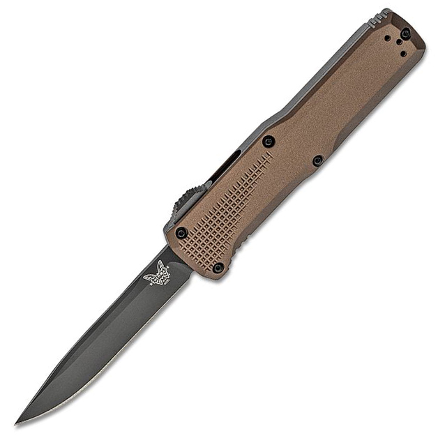 Benchmade 4600dlc-1 Phaeton Auto - Benchmade 4600DLC-1 Phaeton Auto OTF Knife 3.45″ Black S30V Drop Point Blade, Dark Earth A
