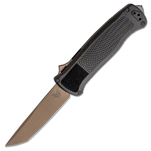 Benchmade 5370fe Shootout Otf - Benchmade 5370FE Shootout OTF AUTO Knife 3.51″ CPM-CruWear Flat Earth Tanto Blade – Black CF-