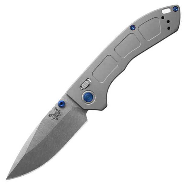 Benchmade 743 Mini Narrows AXIS Folding Knife 2.98″ Satin Drop Point – Grey Titanium