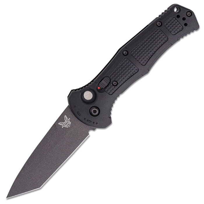 Benchmade Claymore 9071bk Auto - Benchmade Claymore 9071BK Auto Folding Knife 3.6″ Cobalt Black Tanto Plain Blade – Black Gri