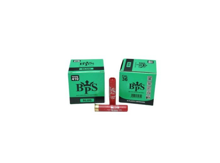 BPS .410 Bore 2.5″ 116 Grain 4/15 Oz. Rifled Slug – 25 Rounds (Box)