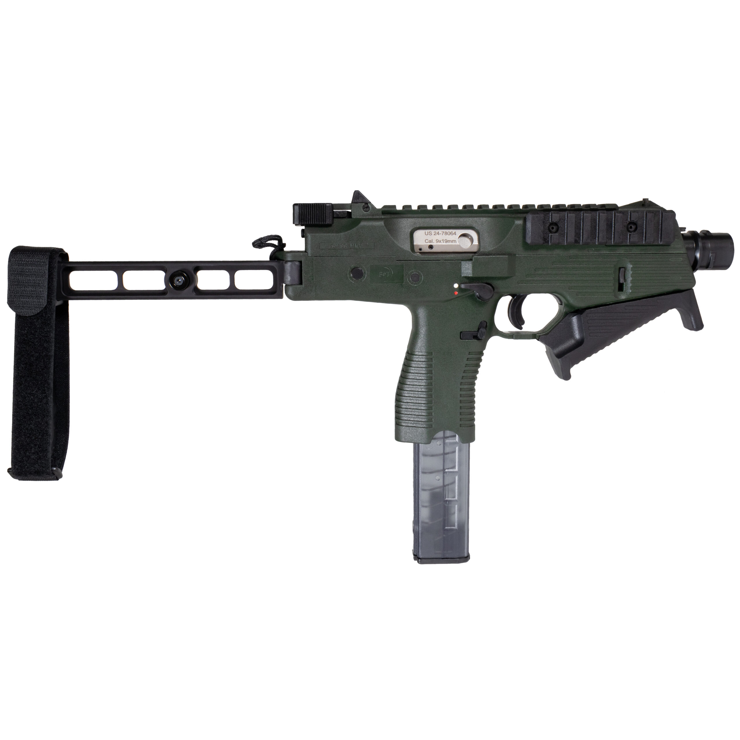 B&T USA TP9 9mm 5.10″ Pistol w/ Folding Brace – OD Green