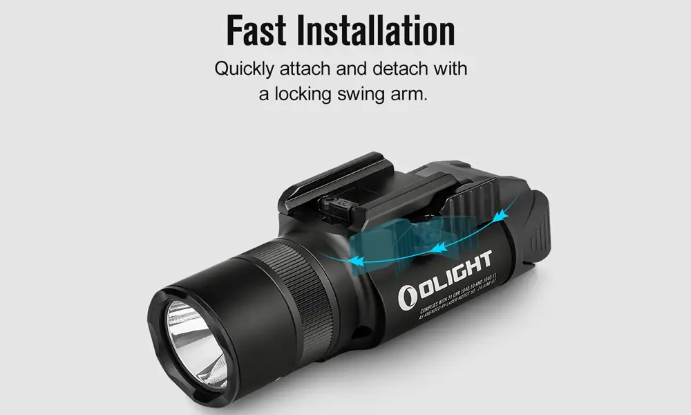 Olight Baldr Pro R Rechargeable Tactical Light with Green Laser | Black - Image 3