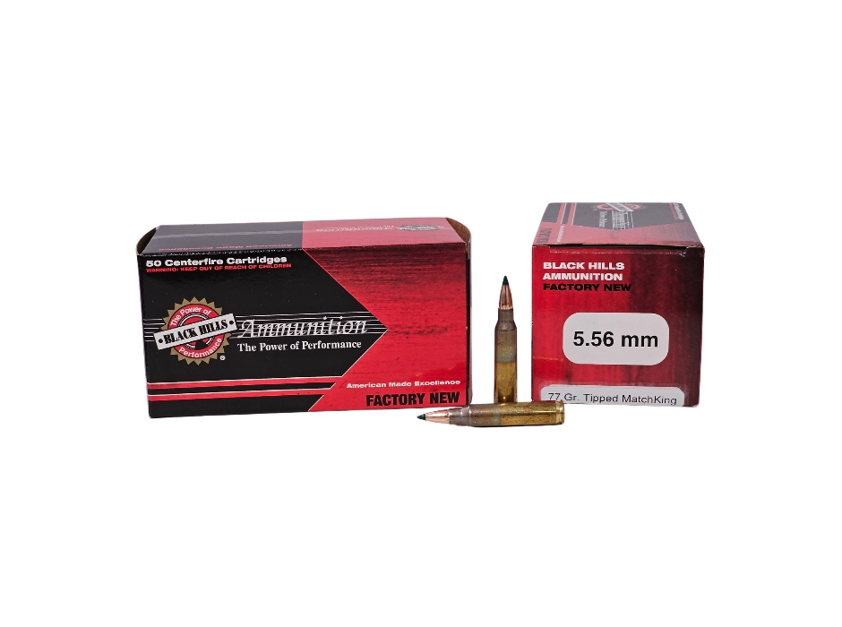 Black Hills 5.56x45mm 77 Grain Tipped Match King – 50 Rounds (Box) D556N19