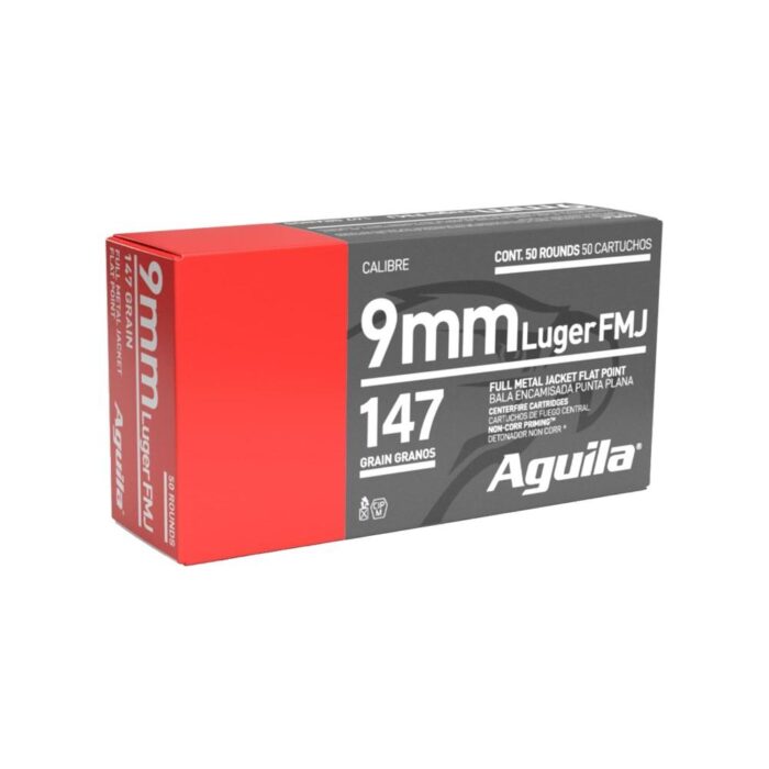 Aguila Luger Gr Fmjfp - Aguila 9mm Luger 147 gr FMJFP 50ct