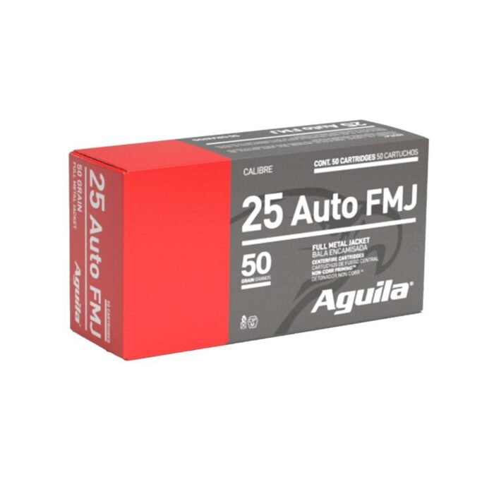 Aguila Auto Gr FMJ - Aguila .25 Auto 50 gr FMJ 50ct