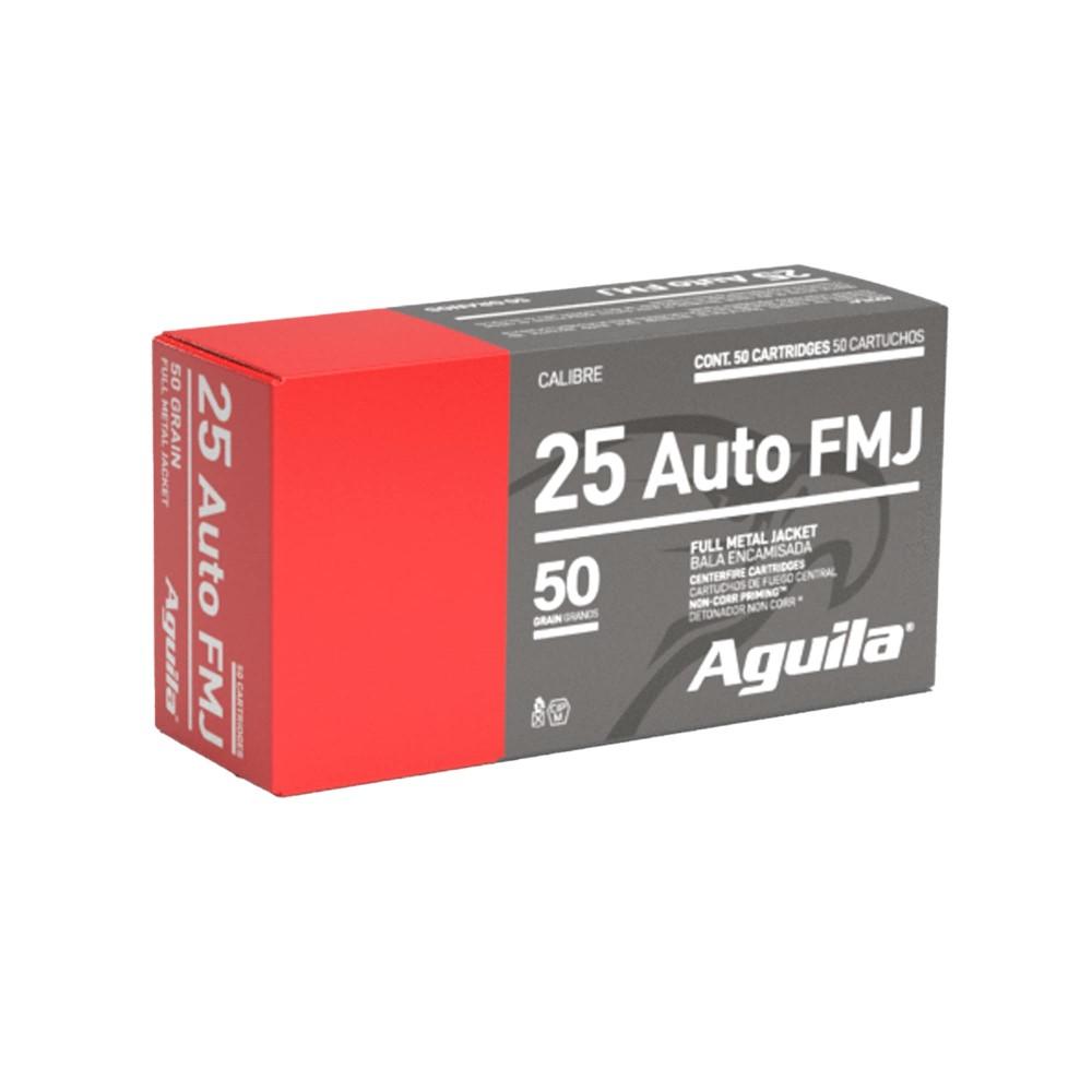 Aguila Auto Gr FMJ - Aguila .25 Auto 50 gr FMJ 50ct