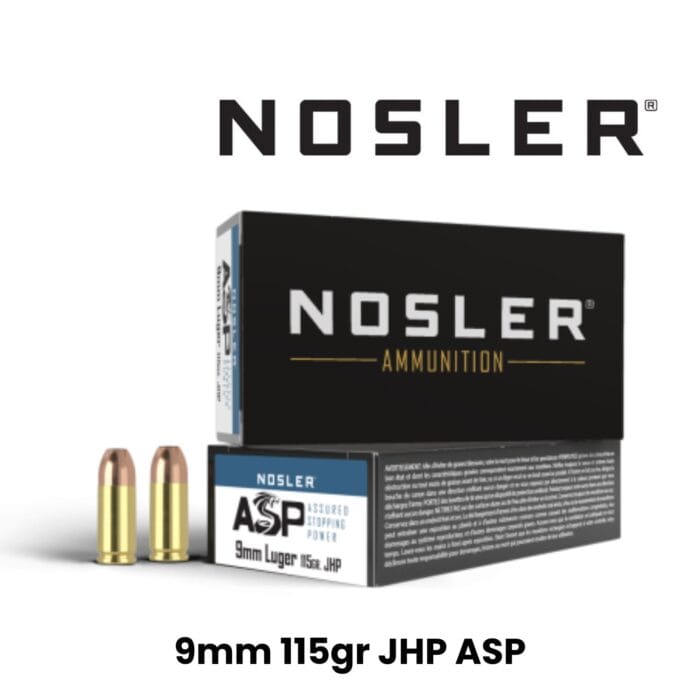 Nosler 9mm 115gr JHP ASP – 50 Round Box