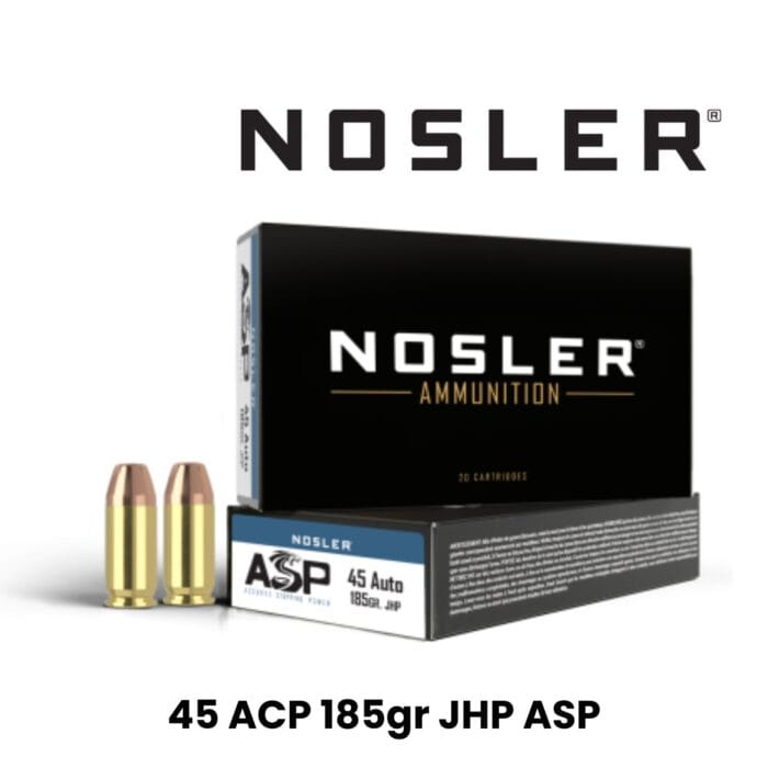 Nosler 45 ACP 185gr JHP ASP – 50 Round Box