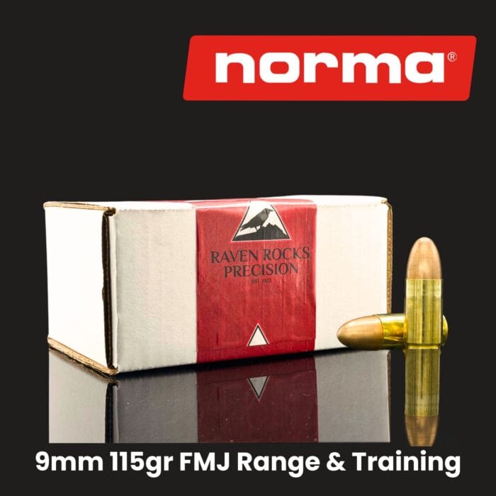 Norma 9mm 115gr FMJ Range & Training – 500 round Bulk Box