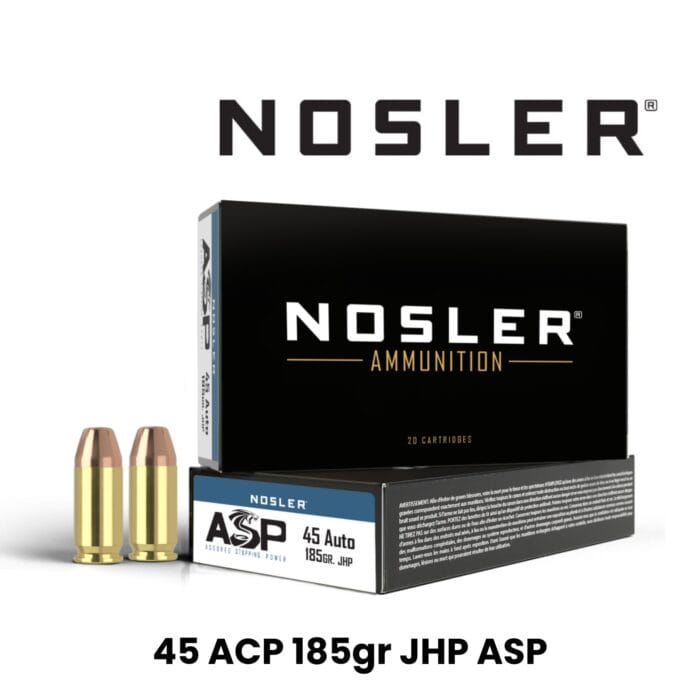 Nosler 45 ACP 185gr HG JHP ASP – 50 Round Box