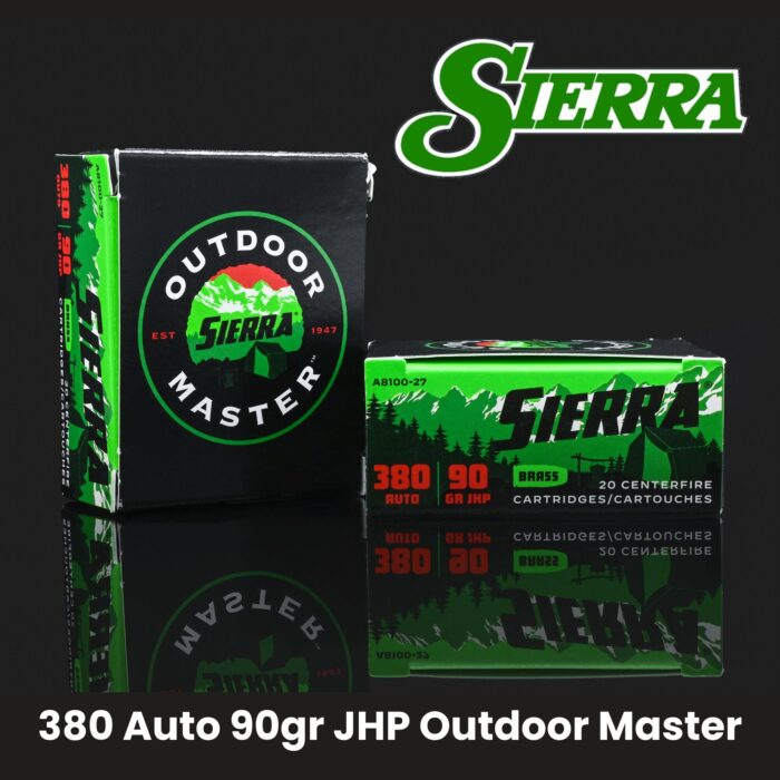 Sierra 380 Auto 90gr JHP Outdoor Master Ammo – 20 ct Box