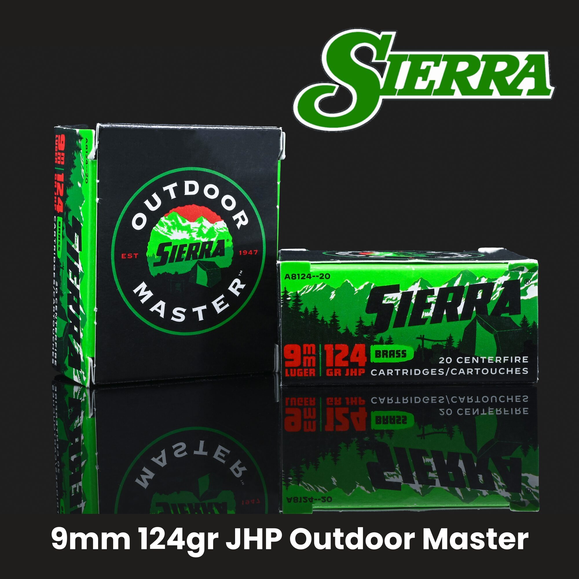 Sierra 9mm 124gr JHP Outdoor Master Ammo – 20 ct Box
