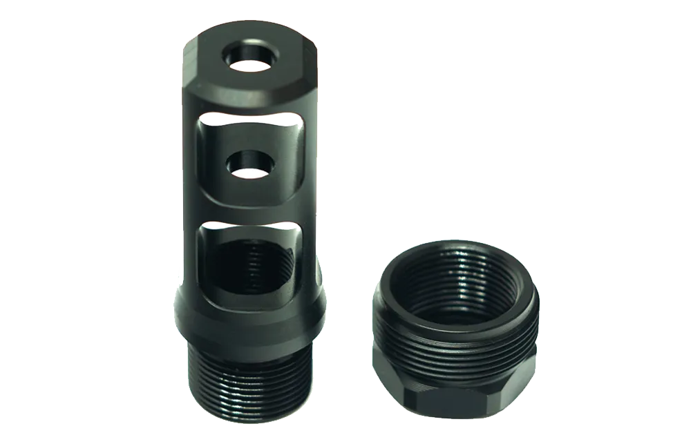 Faxon Muzzlok Stainless Steel Plan B Muzzle Brake | 1/2×28 | .250″ Bore - Image 3