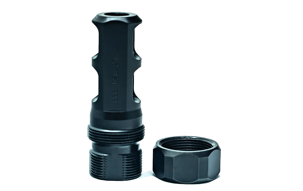 Faxon Muzzlok Stainless Steel Plan B Muzzle Brake | 5/8×24 | .375″ Bore - Image 2