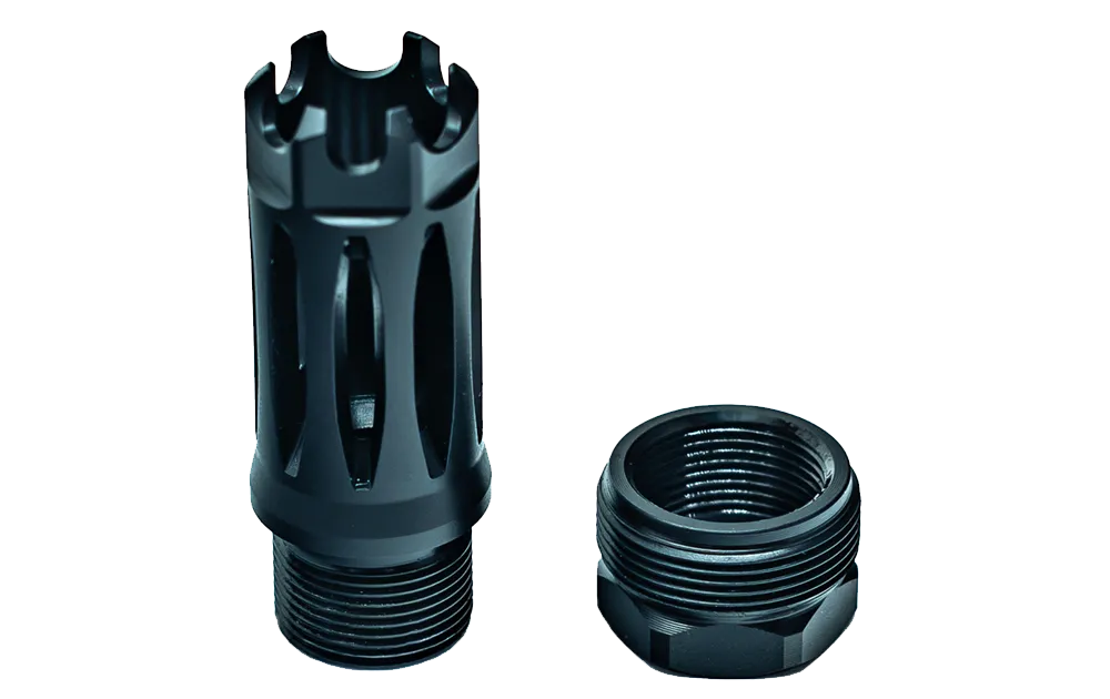 Faxon Muzzlok Stainless Steel Plan B Flash Hider | 1/2×28 | .250″ Bore - Image 2