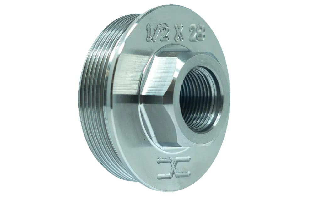 Faxon Titanium Direct Thread to Hub Adapter | 1/2×28