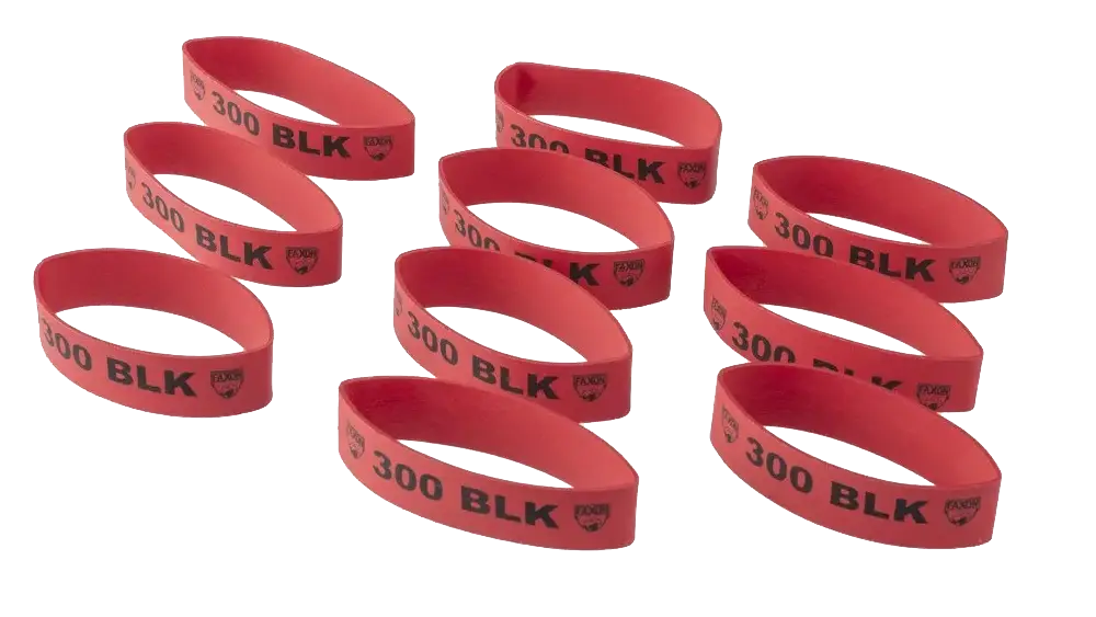 Faxon Magazine Marker Bands | 300 BLK Red | Pack of 10