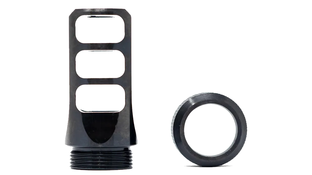Faxon Muzzlok 3-port Muzzle - Faxon MuzzLok 3-Port Muzzle Brake | 8.6 BLK | M18x1.5