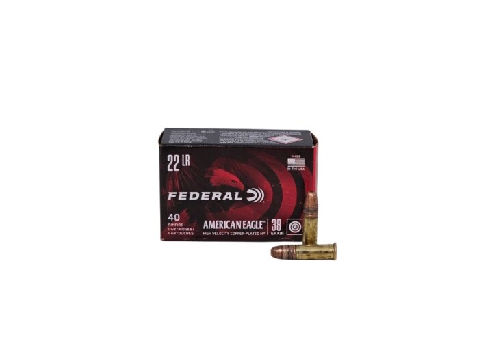 Federal 22lr Ammo - Federal .22LR 38 Grain Copper Plated Hollow Point – 40 Rounds (Box) AE22