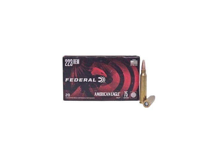 Federal American Eagle .223 Rem 75 Grain Total Metal Jacket – 20 Rounds (Box) AE223T75
