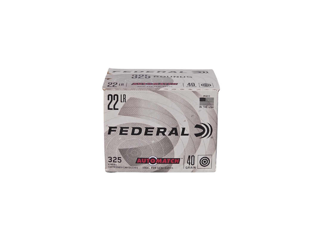 Federal Automatch Ammo - Federal AutoMatch .22 Long Rifle 40 Grain Lead Round Nose – 325 Rounds (Box) AM22