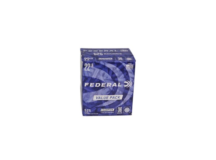 Federal Champion 22lr 36gr - Federal Champion .22LR 36 Grain Lead Hollow Point – 525 Rounds (Box) 747