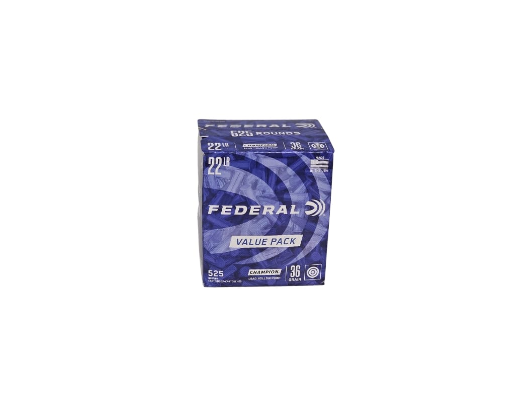 Federal Champion 22lr 36gr - Federal Champion .22LR 36 Grain Lead Hollow Point – 525 Rounds (Box) 747
