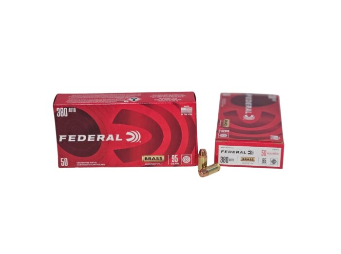 Federal Champion 380 ACP - Federal Champion .380 ACP 95 Grain Full Metal Jacket – 50 Rounds (Box) C38095A