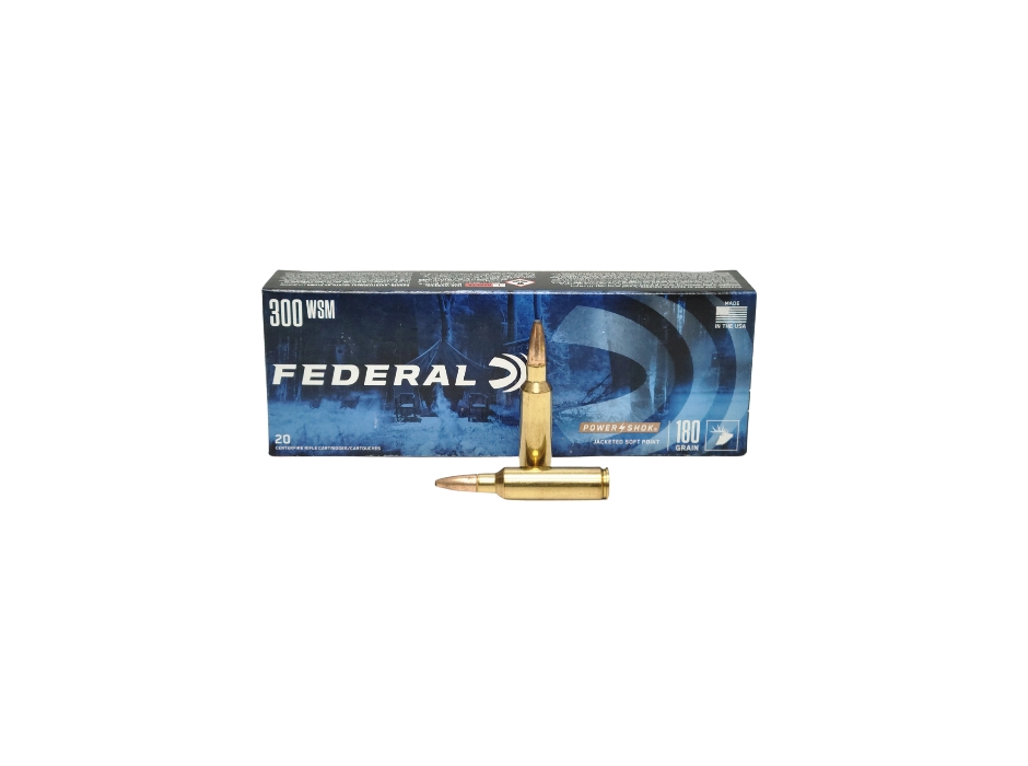 Federal Power-shok Wsm Grain - Federal Power-Shok .300 WSM 180 Grain Jacketed Soft Point – 20 Rounds (Box) [NO TAX outside Te